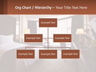 A Bed Room With A Neatly Made Bed And A Chair PowerPoint Template