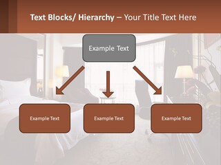 A Bed Room With A Neatly Made Bed And A Chair PowerPoint Template