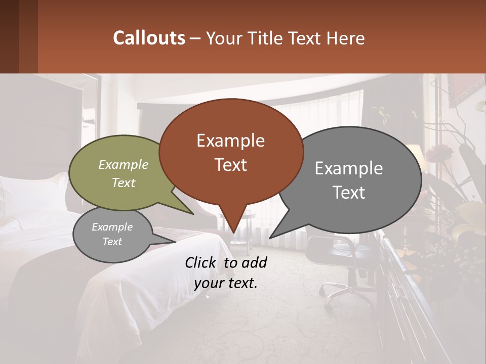 A Bed Room With A Neatly Made Bed And A Chair PowerPoint Template