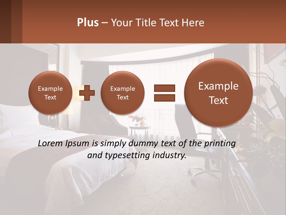 A Bed Room With A Neatly Made Bed And A Chair PowerPoint Template