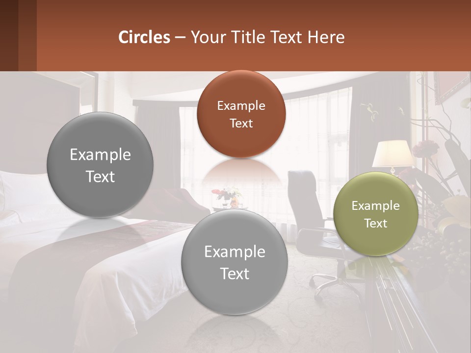 A Bed Room With A Neatly Made Bed And A Chair PowerPoint Template