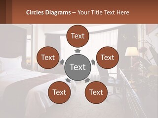 A Bed Room With A Neatly Made Bed And A Chair PowerPoint Template