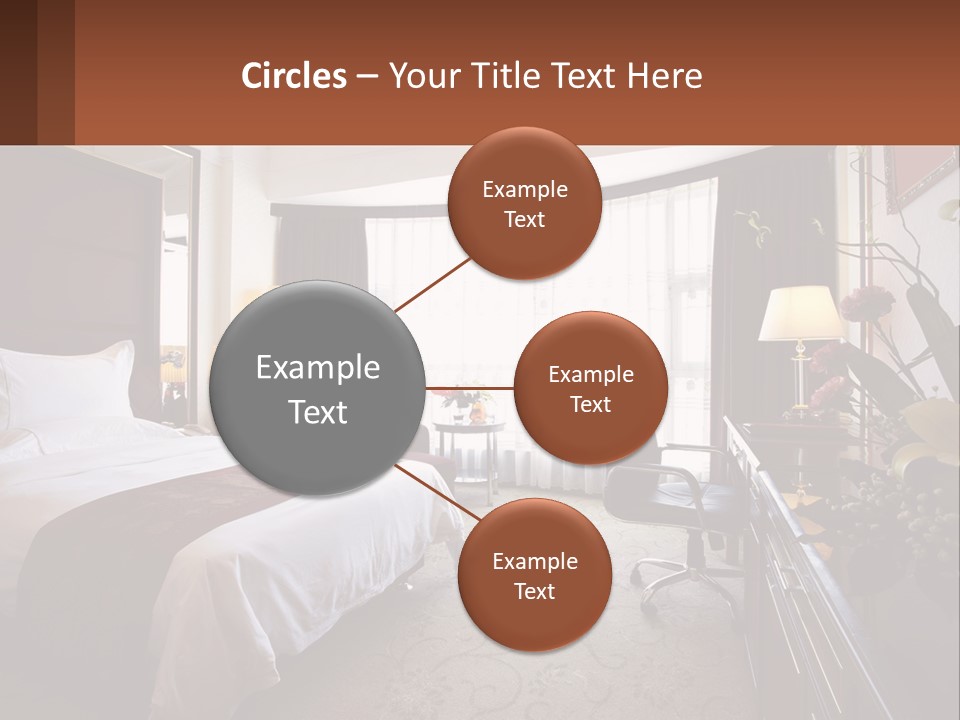 A Bed Room With A Neatly Made Bed And A Chair PowerPoint Template