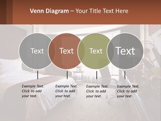 A Bed Room With A Neatly Made Bed And A Chair PowerPoint Template