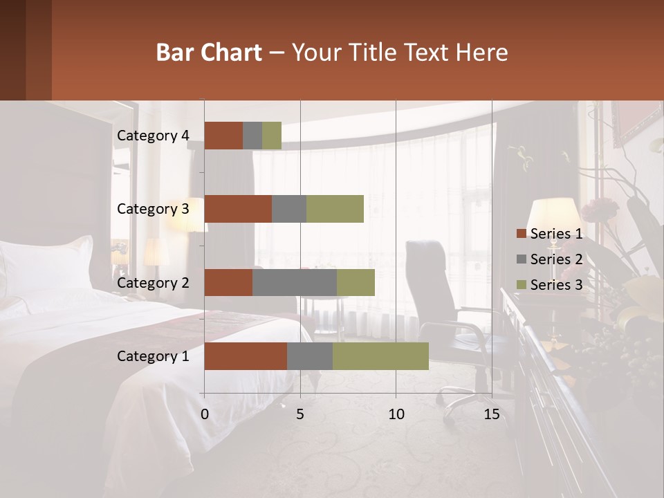 A Bed Room With A Neatly Made Bed And A Chair PowerPoint Template