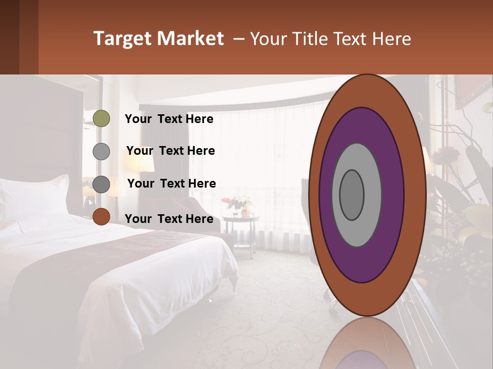 A Bed Room With A Neatly Made Bed And A Chair PowerPoint Template