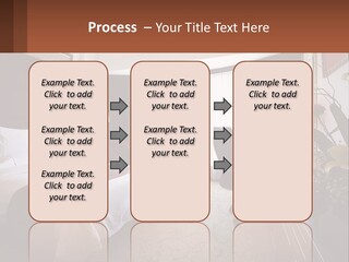 A Bed Room With A Neatly Made Bed And A Chair PowerPoint Template