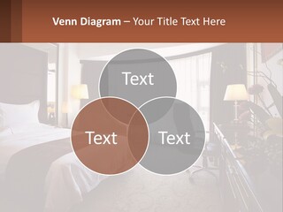 A Bed Room With A Neatly Made Bed And A Chair PowerPoint Template