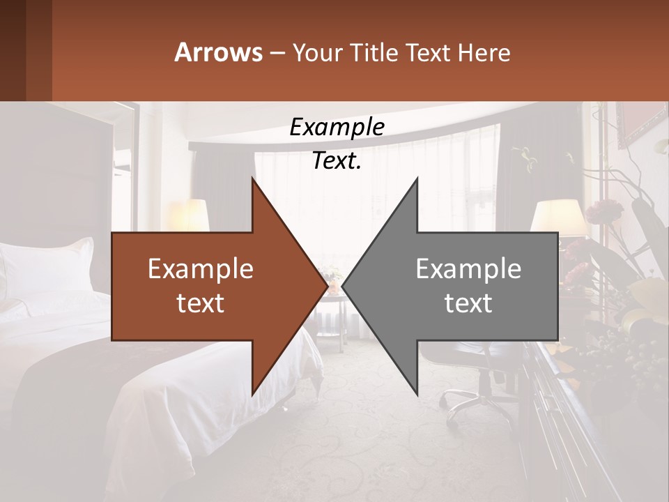 A Bed Room With A Neatly Made Bed And A Chair PowerPoint Template