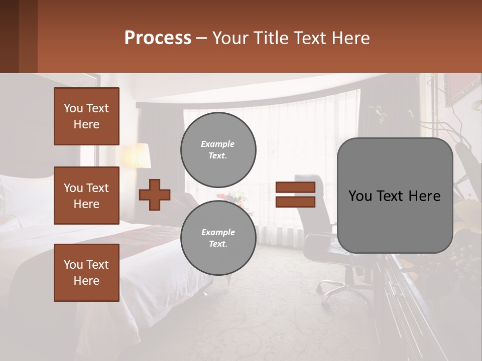 A Bed Room With A Neatly Made Bed And A Chair PowerPoint Template