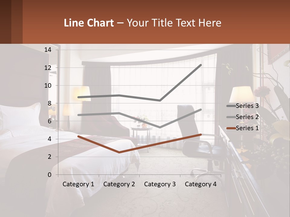 A Bed Room With A Neatly Made Bed And A Chair PowerPoint Template