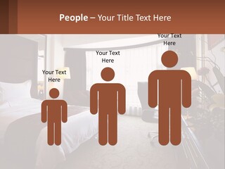 A Bed Room With A Neatly Made Bed And A Chair PowerPoint Template