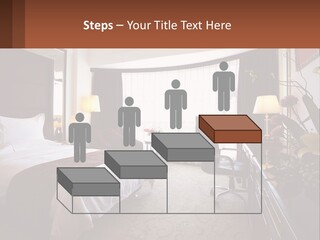 A Bed Room With A Neatly Made Bed And A Chair PowerPoint Template