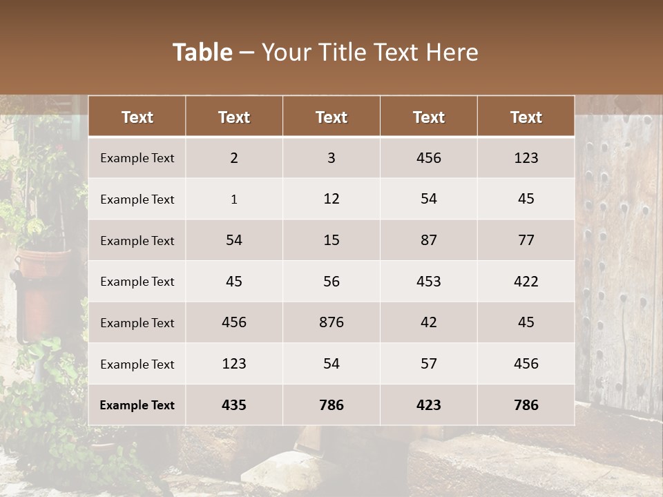 A Picture Of A Building With Potted Plants In Front Of It PowerPoint Template