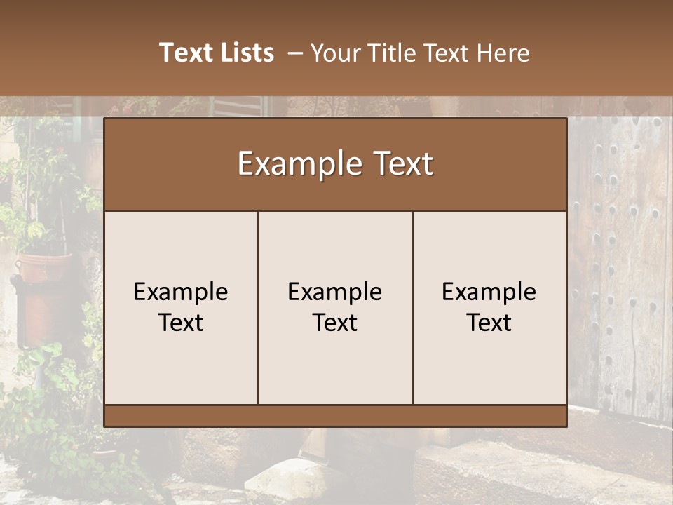 A Picture Of A Building With Potted Plants In Front Of It PowerPoint Template