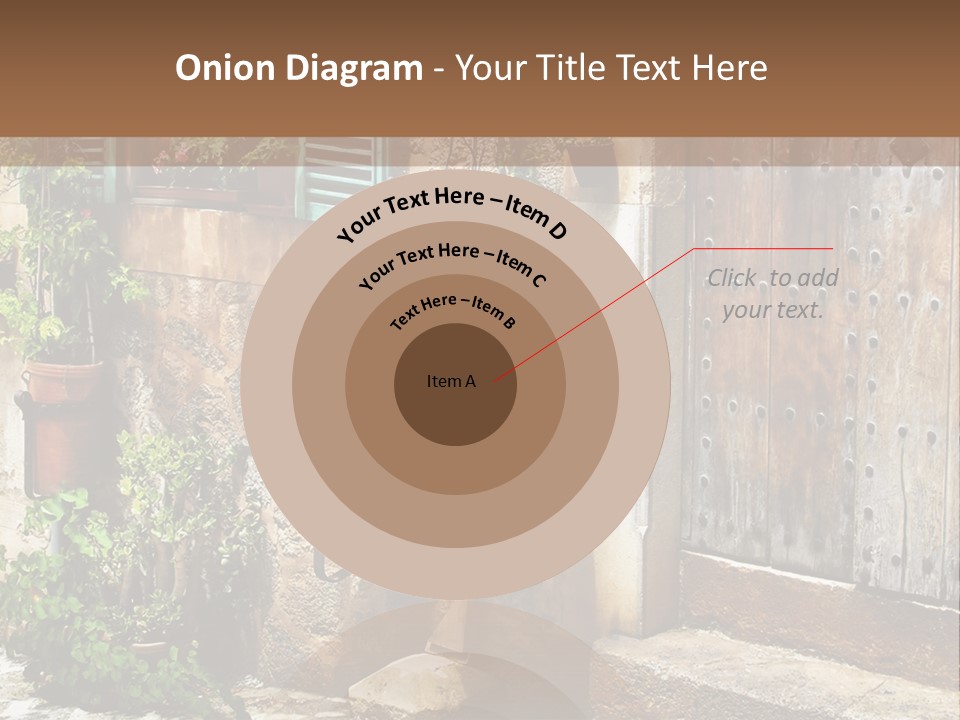 A Picture Of A Building With Potted Plants In Front Of It PowerPoint Template