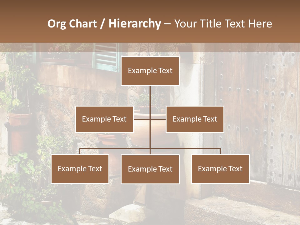 A Picture Of A Building With Potted Plants In Front Of It PowerPoint Template