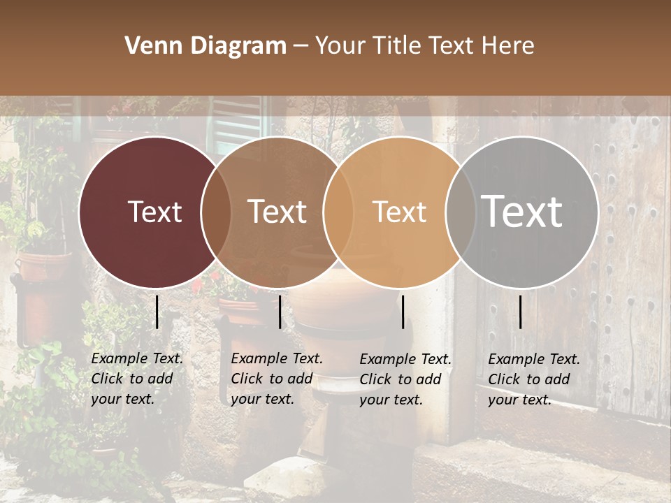 A Picture Of A Building With Potted Plants In Front Of It PowerPoint Template