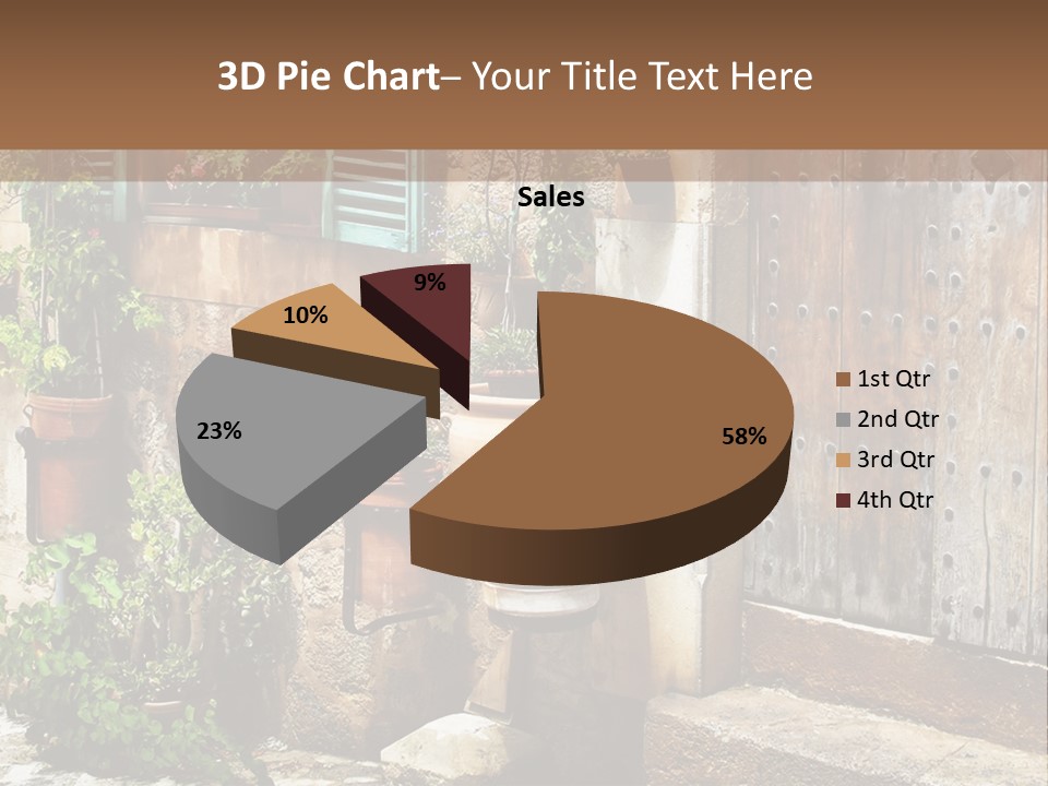 A Picture Of A Building With Potted Plants In Front Of It PowerPoint Template