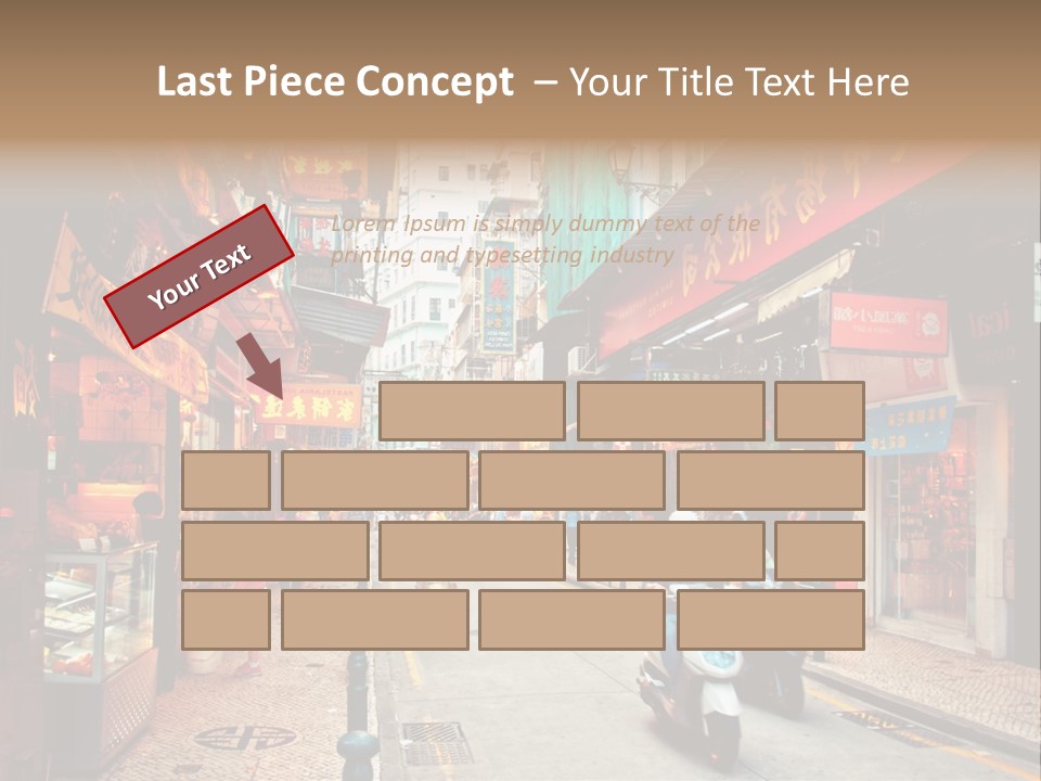 A Group Of People Riding Scooters Down A Street PowerPoint Template