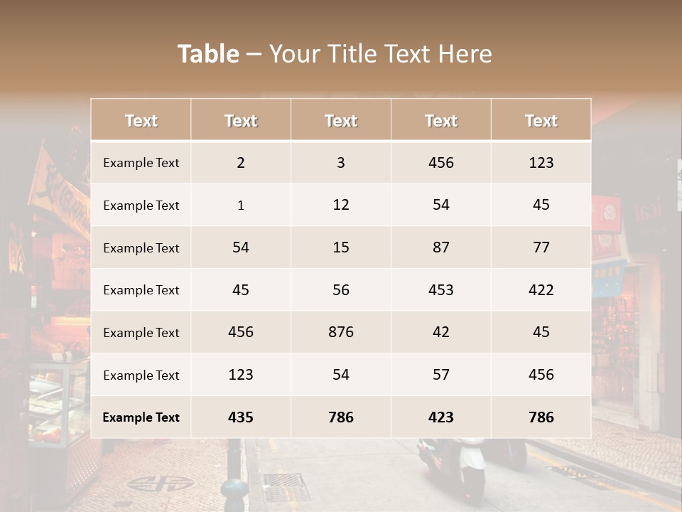 A Group Of People Riding Scooters Down A Street PowerPoint Template