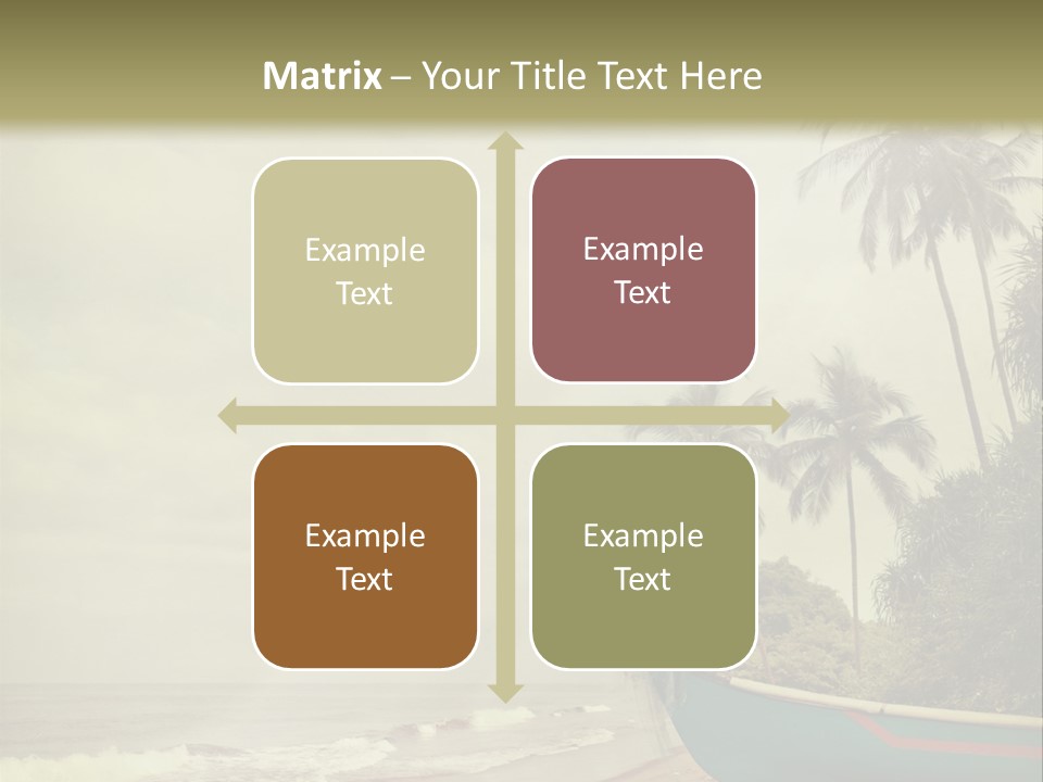 A Boat On The Beach With Palm Trees In The Background PowerPoint Template