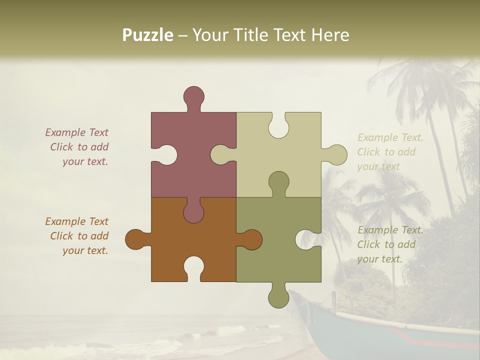 A Boat On The Beach With Palm Trees In The Background PowerPoint Template