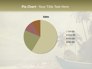 A Boat On The Beach With Palm Trees In The Background PowerPoint Template