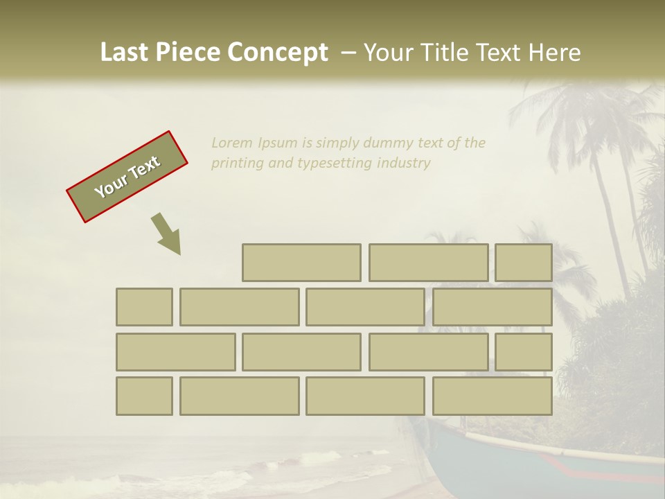 A Boat On The Beach With Palm Trees In The Background PowerPoint Template