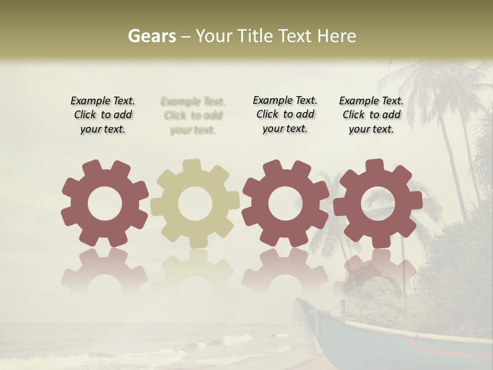 A Boat On The Beach With Palm Trees In The Background PowerPoint Template