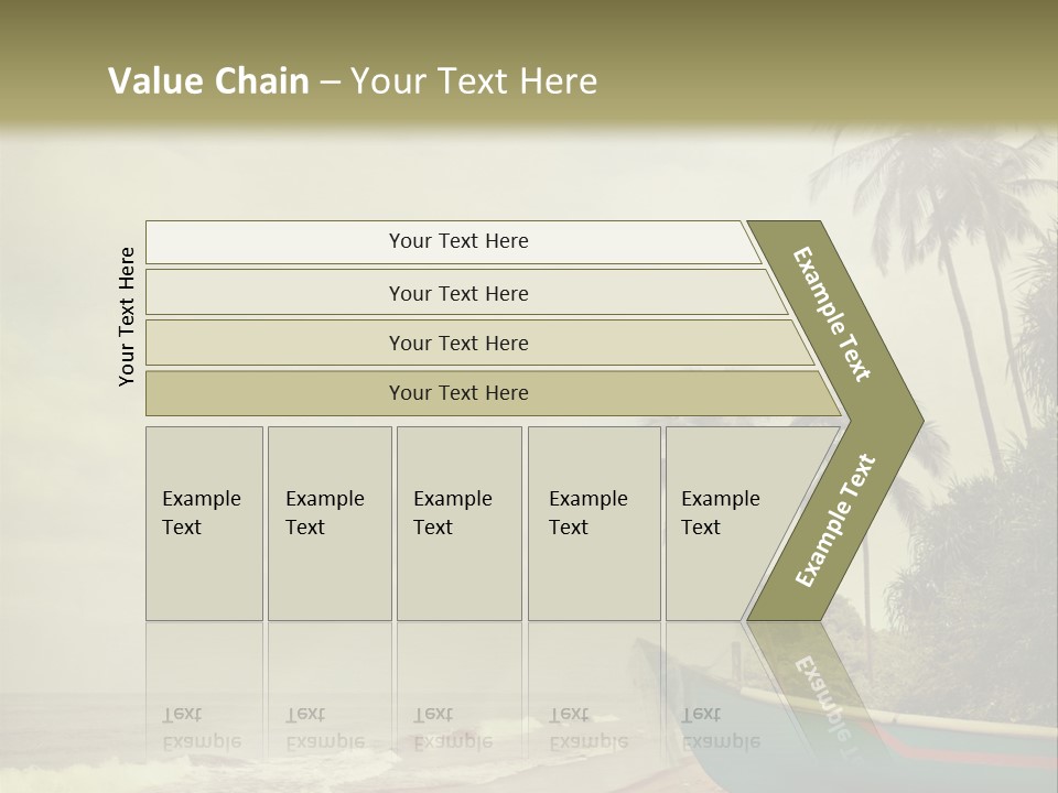 A Boat On The Beach With Palm Trees In The Background PowerPoint Template