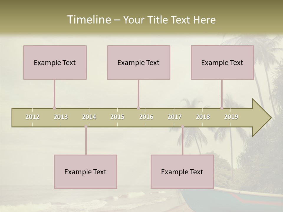 A Boat On The Beach With Palm Trees In The Background PowerPoint Template