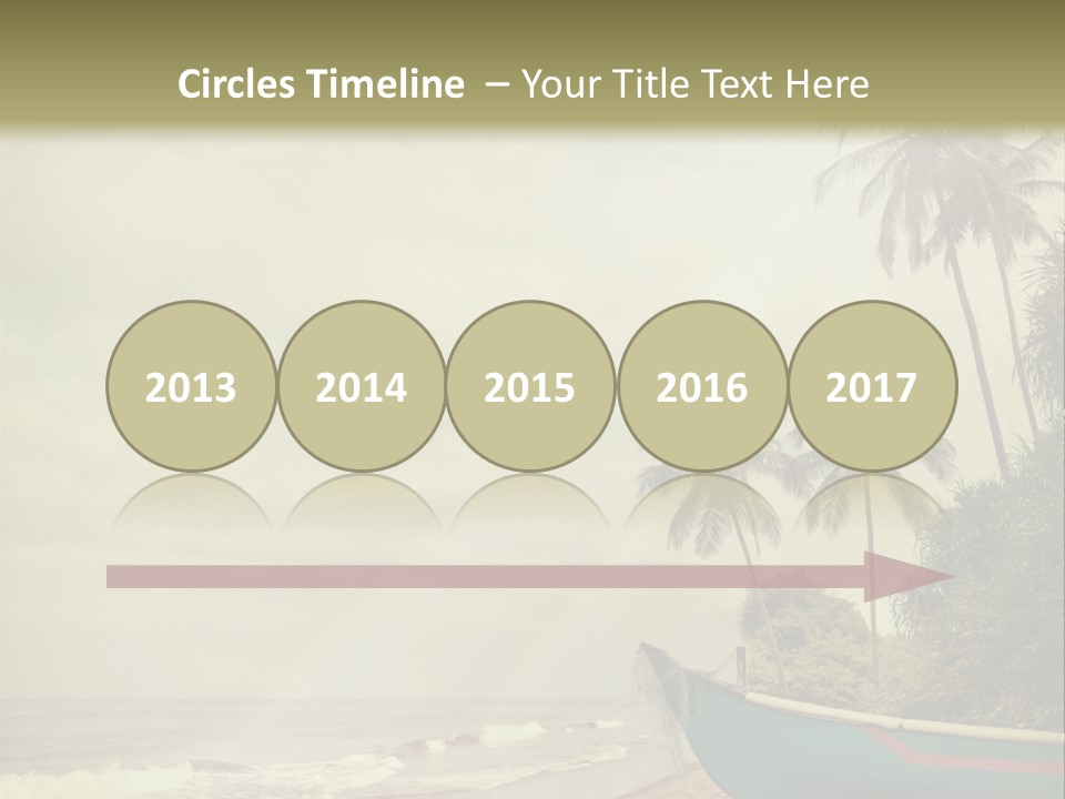 A Boat On The Beach With Palm Trees In The Background PowerPoint Template