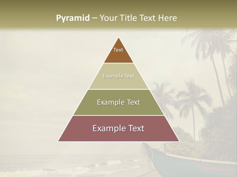 A Boat On The Beach With Palm Trees In The Background PowerPoint Template