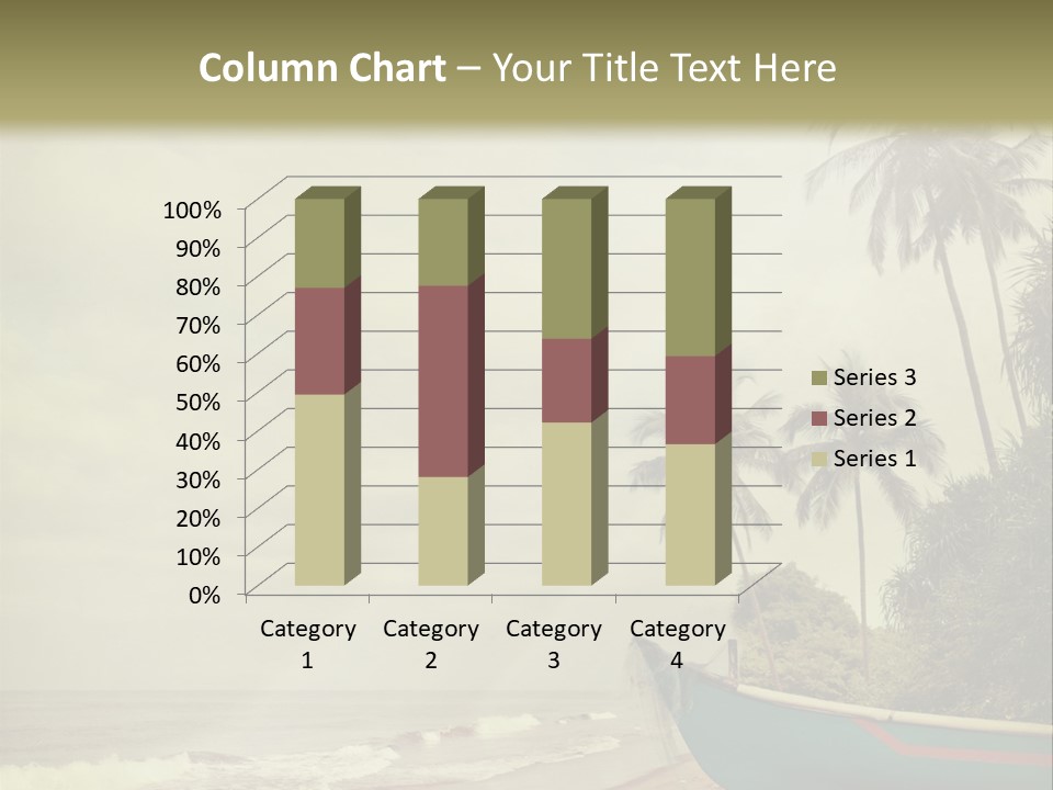 A Boat On The Beach With Palm Trees In The Background PowerPoint Template