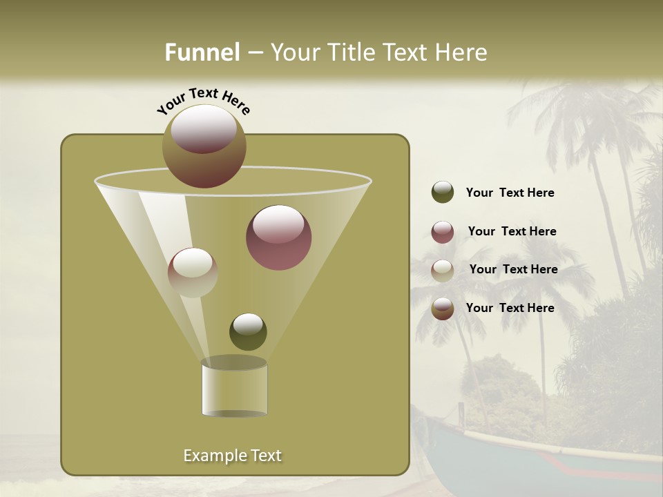 A Boat On The Beach With Palm Trees In The Background PowerPoint Template