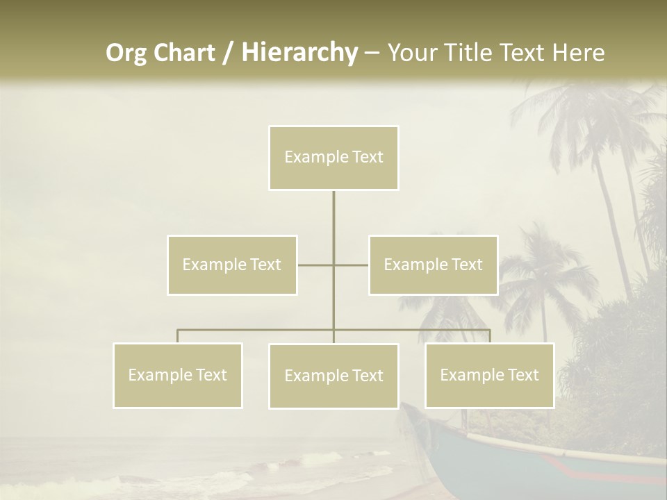 A Boat On The Beach With Palm Trees In The Background PowerPoint Template