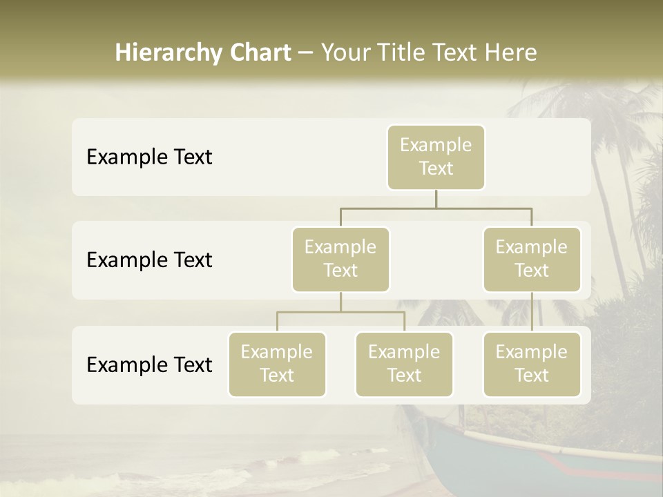 A Boat On The Beach With Palm Trees In The Background PowerPoint Template