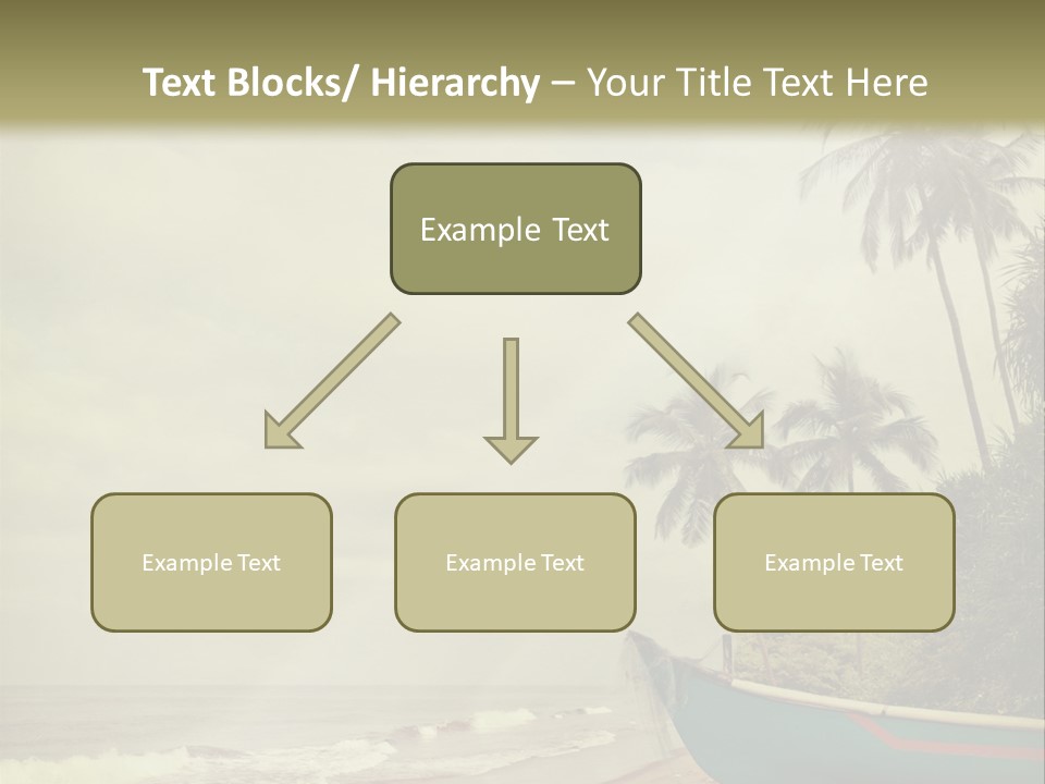 A Boat On The Beach With Palm Trees In The Background PowerPoint Template