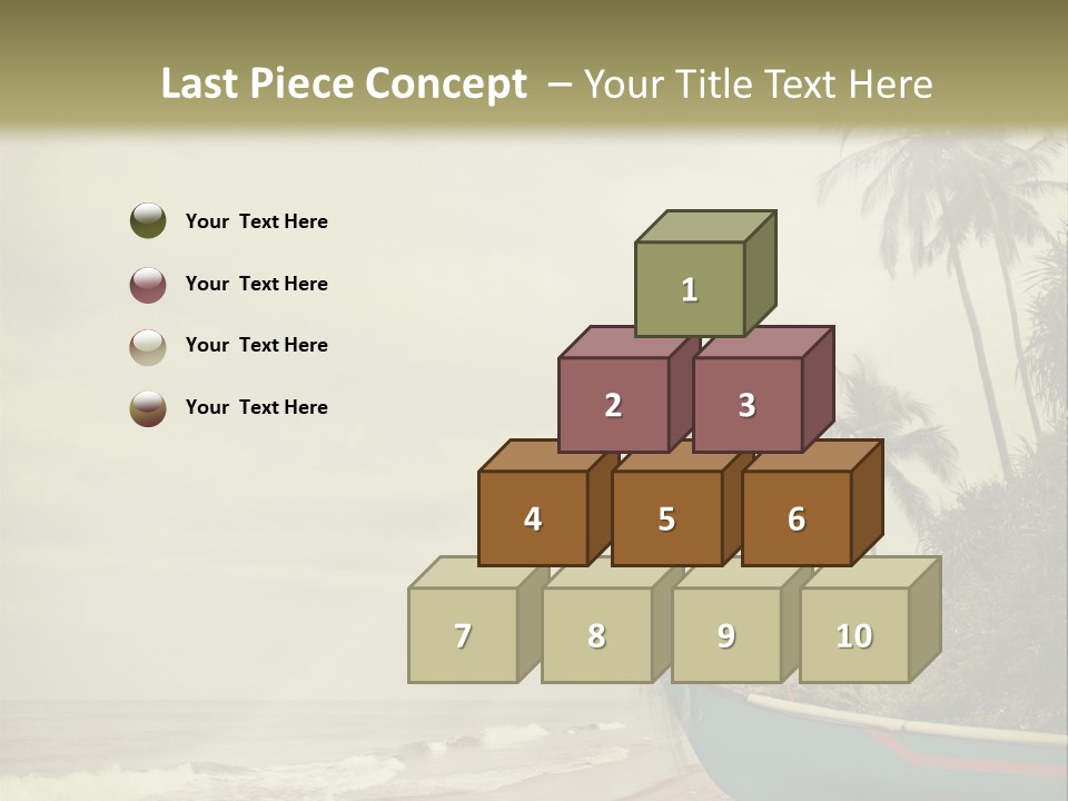 A Boat On The Beach With Palm Trees In The Background PowerPoint Template