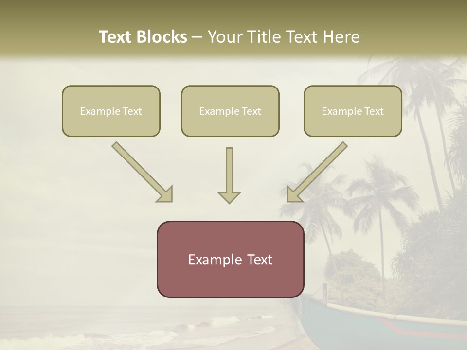 A Boat On The Beach With Palm Trees In The Background PowerPoint Template