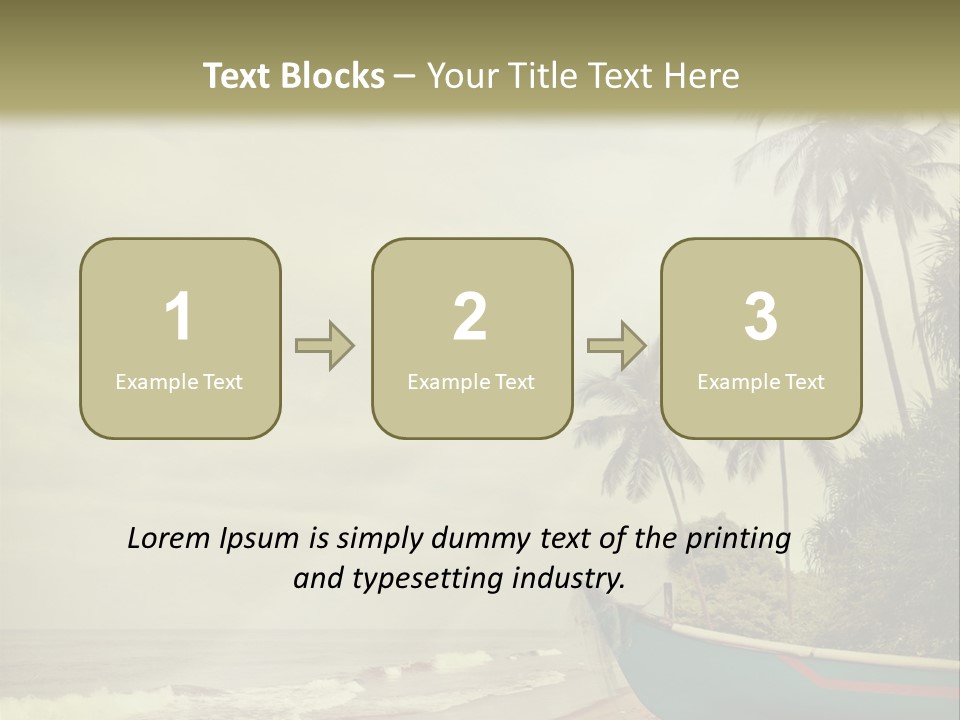 A Boat On The Beach With Palm Trees In The Background PowerPoint Template