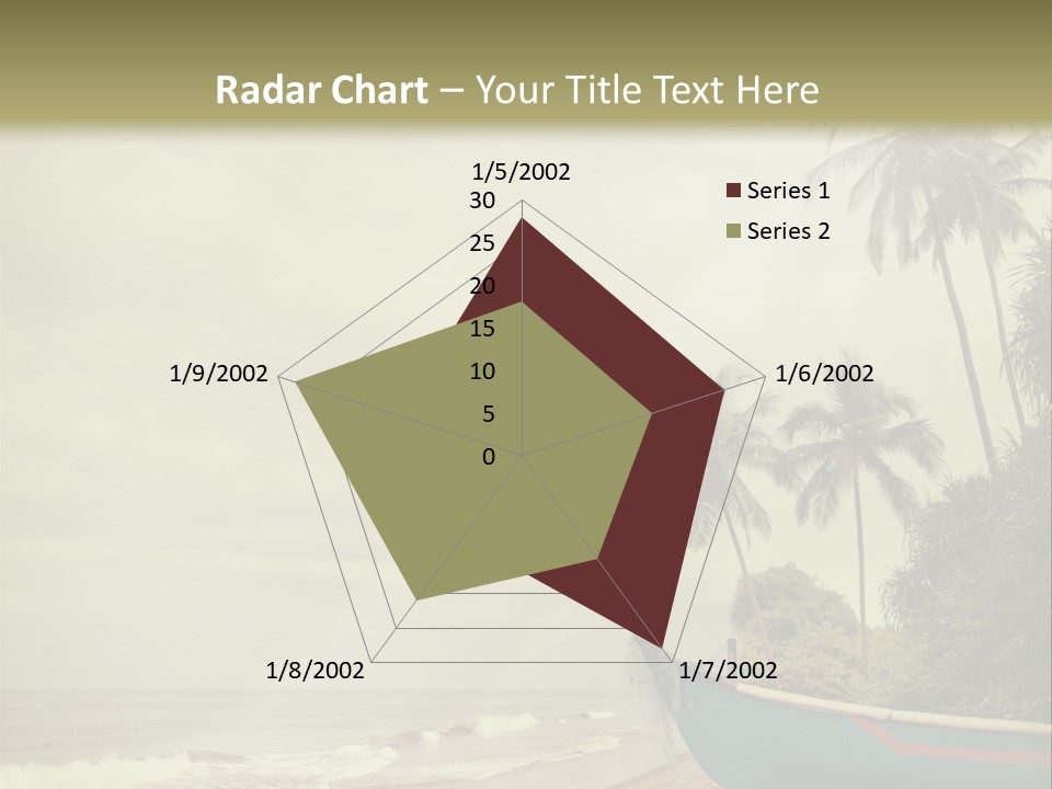 A Boat On The Beach With Palm Trees In The Background PowerPoint Template