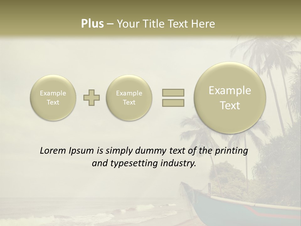 A Boat On The Beach With Palm Trees In The Background PowerPoint Template