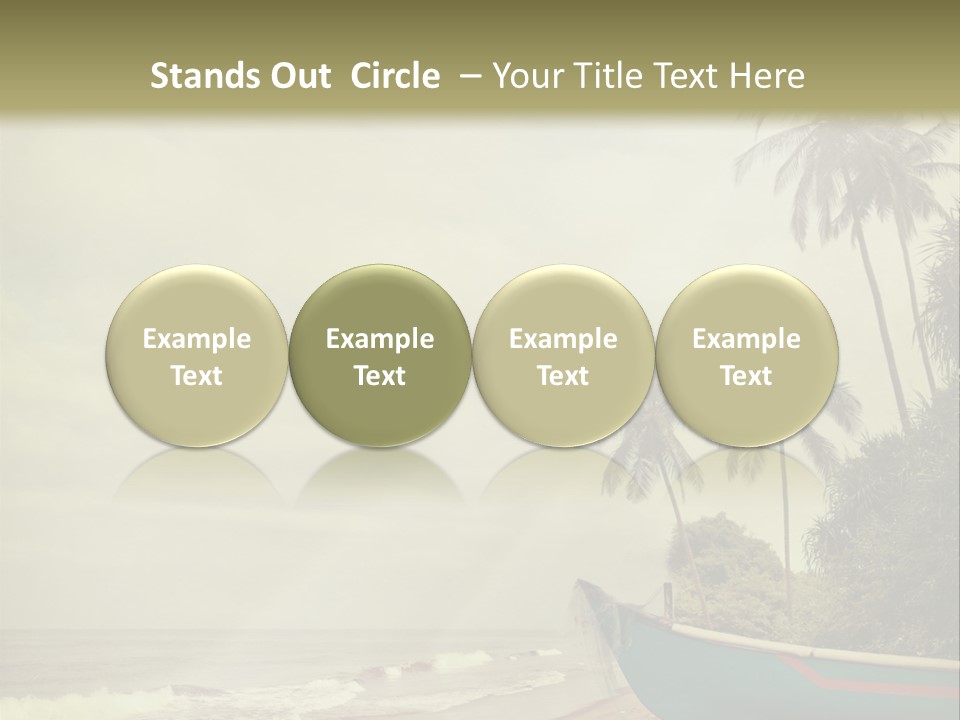 A Boat On The Beach With Palm Trees In The Background PowerPoint Template