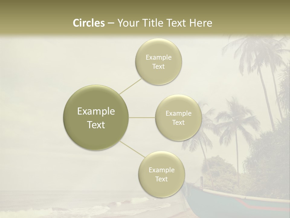 A Boat On The Beach With Palm Trees In The Background PowerPoint Template