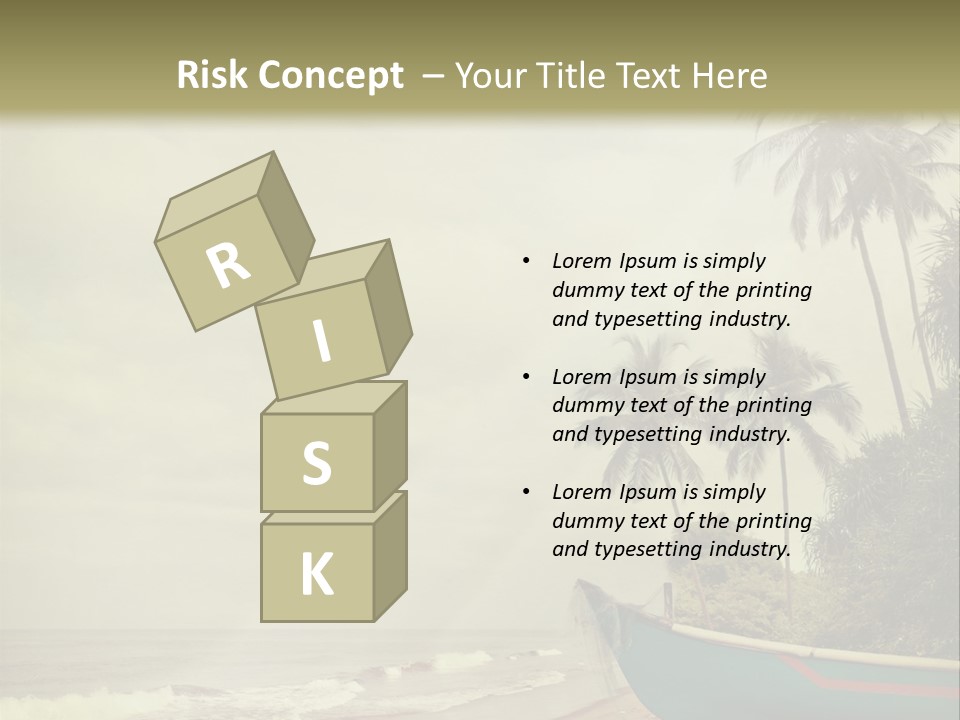 A Boat On The Beach With Palm Trees In The Background PowerPoint Template