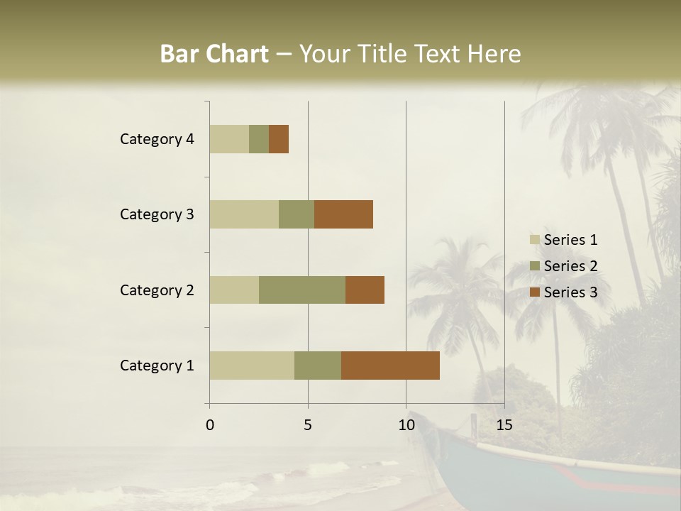 A Boat On The Beach With Palm Trees In The Background PowerPoint Template