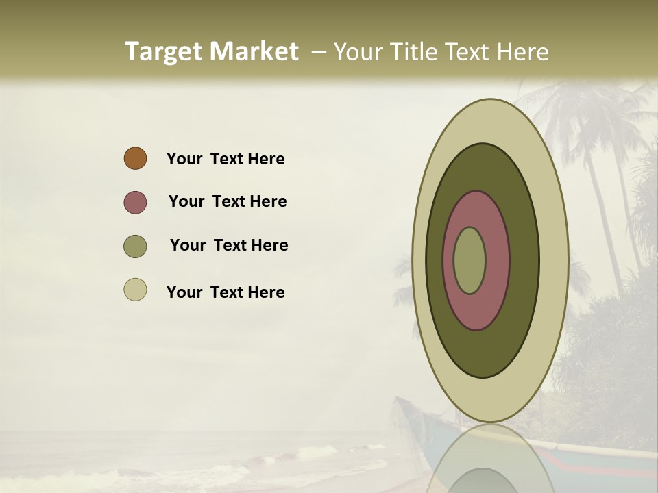 A Boat On The Beach With Palm Trees In The Background PowerPoint Template