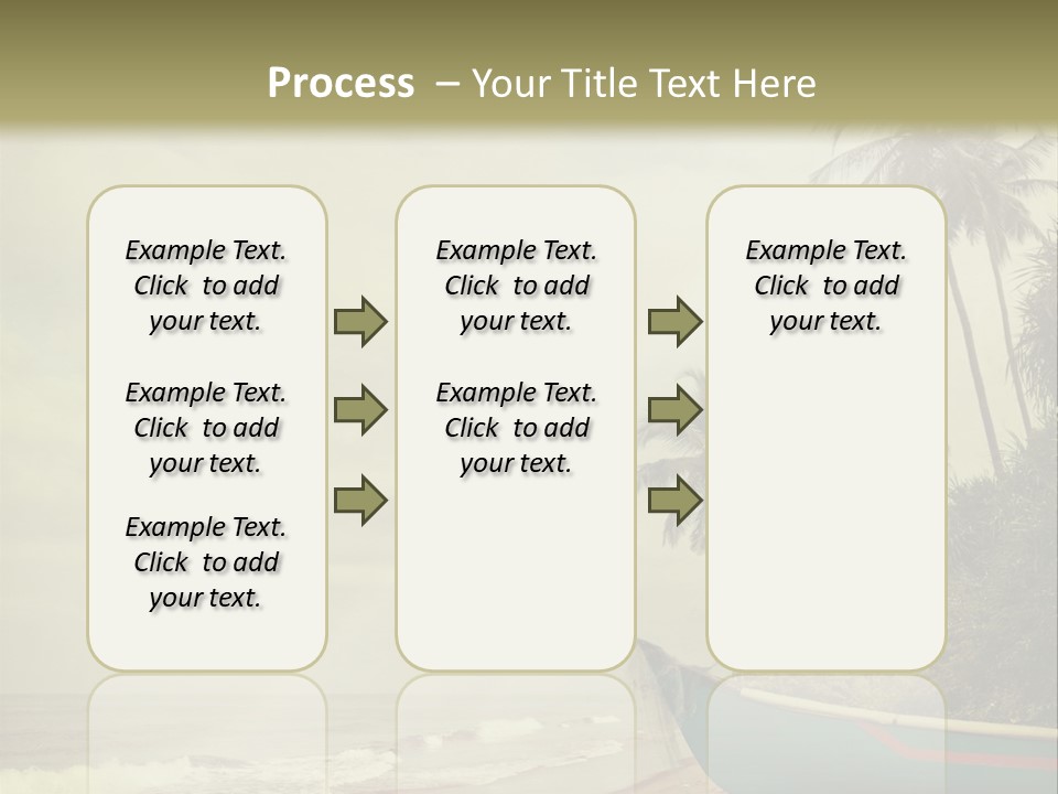 A Boat On The Beach With Palm Trees In The Background PowerPoint Template